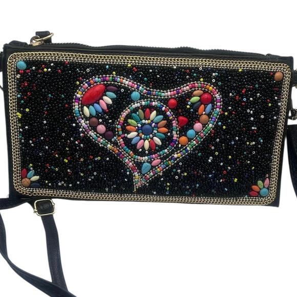 Coco & Carmen Beaded Heart Crossbody Bag - Picture 1 of 4